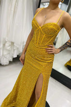 Load image into Gallery viewer, Mermaid Brown Sequin Sweetheart Lace-Up Long Prom Dresses,BD98013
