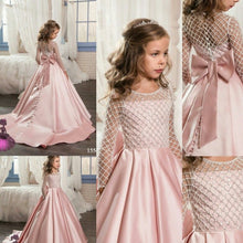 Load image into Gallery viewer, Sweet A line Flower Girl Dresses, Cheap Long Sleeves Little Girl Dresses, FD001