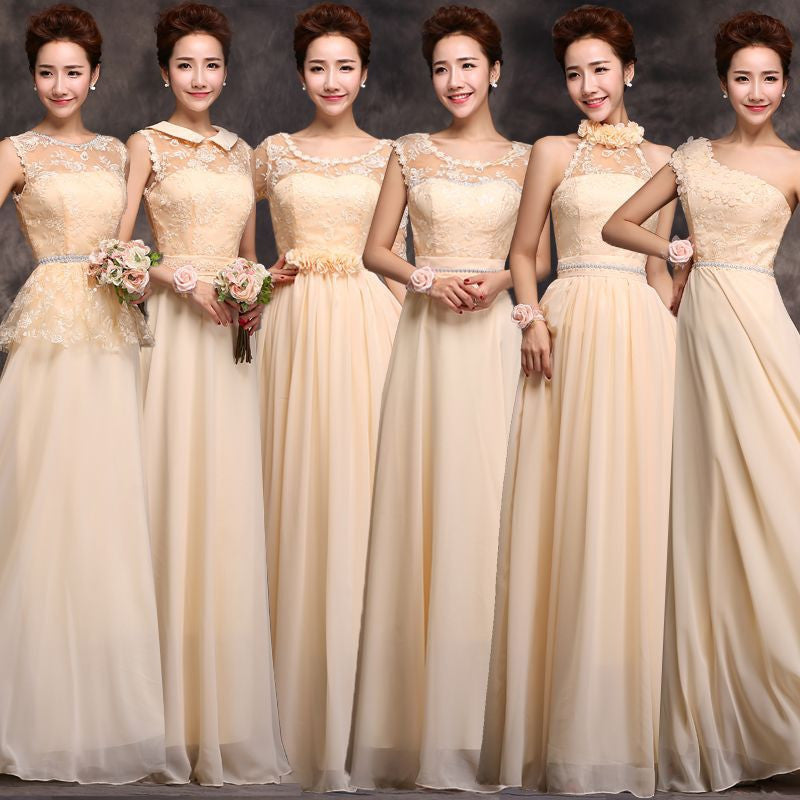 mismatched bridesmaid dress,long bridesmaid dress,lace top bridesmaid dress,cheap bridesmaid dress,BD1611