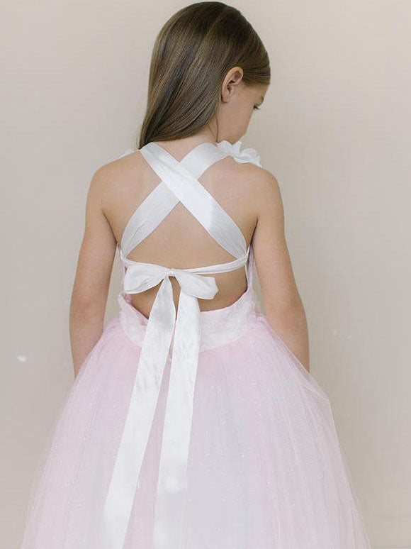 Cute Lovely Pink Flower Girl Dresses, Cheap Little Girl Dresses, FD003