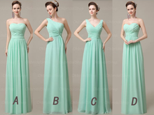 Load image into Gallery viewer, mint bridesmaid dress,long bridesmaid dress,mismatched bridesmaid dress,chiffon bridesmaid dress,BD1963