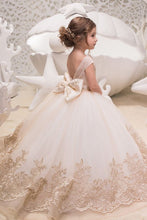 Load image into Gallery viewer, Long Ivory Flower Girl Dresses, Cheap Little Girl Dresses, Girl&#39;s Birthday Party Dresses, FD006