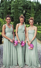 Load image into Gallery viewer, Dusty Green bridesmaid dress,Long bridesmaid dress,Mismatched bridesmaid dress,Chiffon bridesmaid dress,BD400
