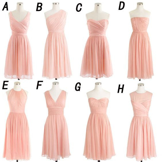 mismatched bridesmaid dress,short bridesmaid dress,blush pink bridesmaid dress,cheap bridesmaid dress,BD1367