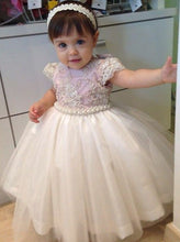 Load image into Gallery viewer, Cute Flower Girl Dresses, Short Sleeves Little Girl Dress, Girl&#39;s Party Dress, FD019