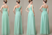 Load image into Gallery viewer, mint bridesmaid dress,long bridesmaid dress,mismatched bridesmaid dress,chiffon bridesmaid dress,BD1963