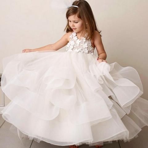 Flower Girl Dress For Wedding, Cheap Little Girl Dress, Lovely Party Dress For Girls, FD023
