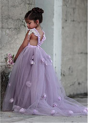 Lavender Flower Girl Dresses For Wedding,lovely little girl dress, FD011