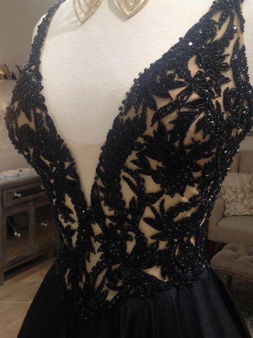 black prom Dress,charming Prom Dress,A-line prom dress,evening prom dress,long prom dress,BD611
