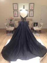 Load image into Gallery viewer, black prom Dress,charming Prom Dress,A-line prom dress,evening prom dress,long prom dress,BD611