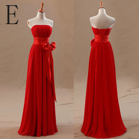 Mismatched Bridesmaid Dress,Long Bridesmaid Dress,Chiffon Bridesmaid Dress,Red Bridesmaid Dress, BD128