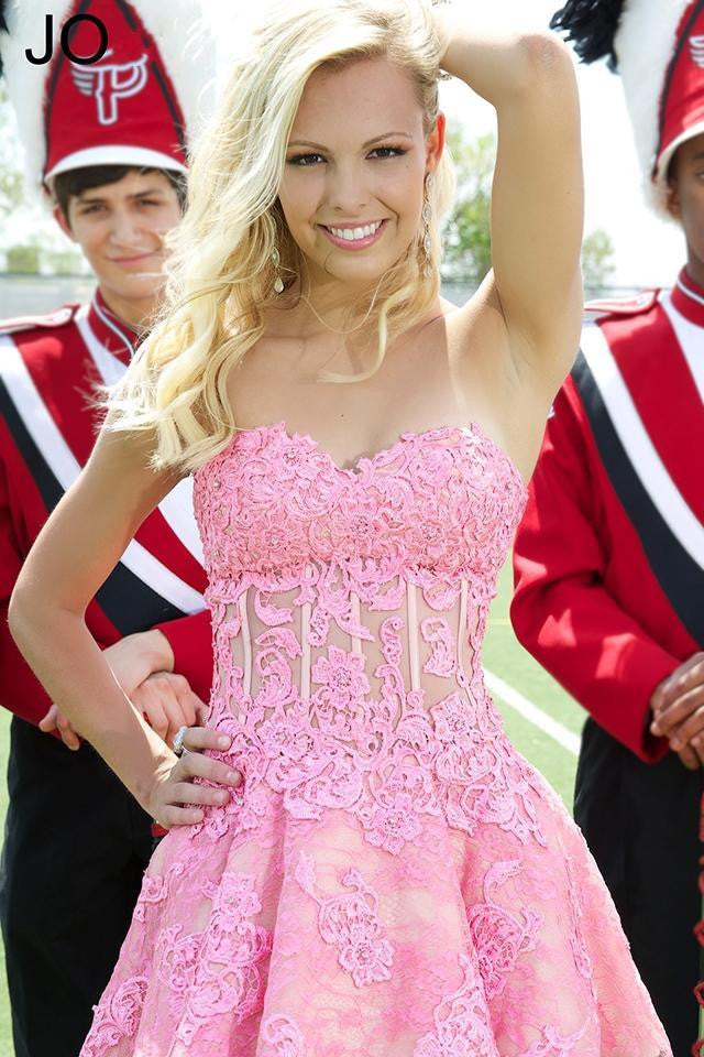 Homecoming dress,Short prom Dress,hot pink lace Prom Dresses,Party dress for girls,BD910