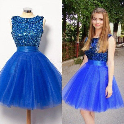 royal blue Homecoming dress,short prom Dress,A-line Prom Dresses,prom dress for girls,BD1242