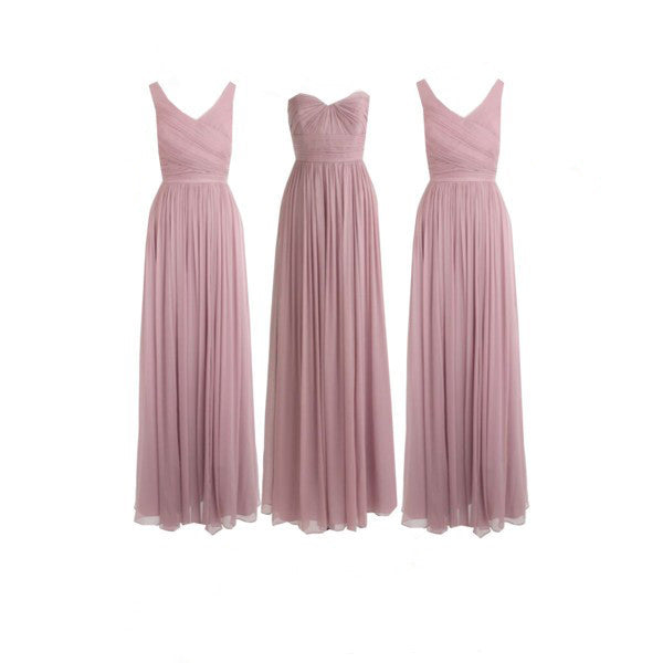 Dusty purple bridesmaid dress,Long bridesmaid dress,Mismatched bridesmaid dress,Chiffon bridesmaid dress,BD820