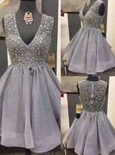 Load image into Gallery viewer, short prom dress,beaded Prom Dress,charming prom dress,mini evening gown,homecoming dress for girls,BD2722