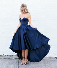 Load image into Gallery viewer, navy blue Evening Dress,sweetheart Prom Dress,hi-lo prom dress,party dress for teens,homecoming dress,BD2703